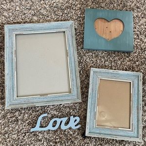 Blue Farmhouse Picture Frames - used for a wedding